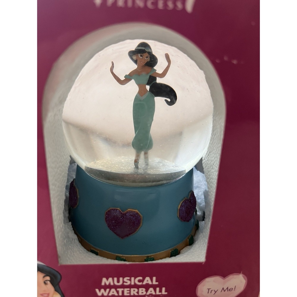 Enesco Disney Princess Jasmine Musical Waterball Snow Globe "Fantasie Impromptu" - Picture 2 of 8